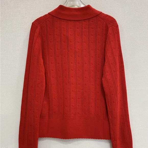 Miu Miu Vibrant Red Collared Sweater - Picture 4 of 5
